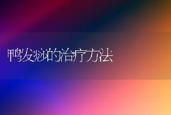 鸭发痧的治疗方法