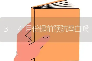 3—4月份提前预防鸡白喉