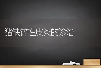 猪缺锌性皮炎的诊治