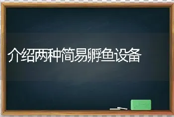 介绍两种简易孵鱼设备