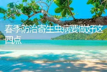 春季防治寄生虫病要做好这四点