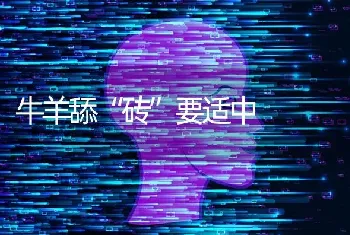 牛羊舔“砖”要适中