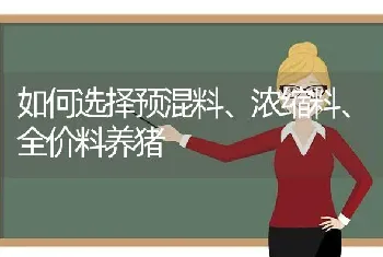 如何选择预混料、浓缩料、全价料养猪