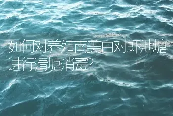 如何对养殖南美白对虾池塘进行清塘消毒?