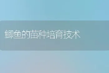 鲫鱼的苗种培育技术