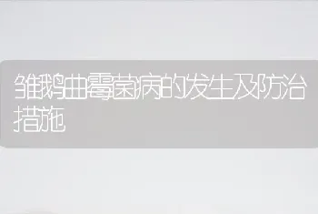 雏鹅曲霉菌病的发生及防治措施