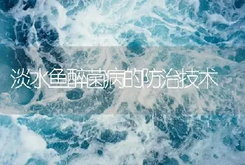 淡水鱼醉菌病的防治技术