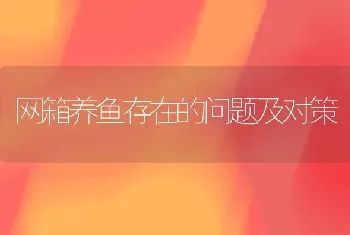 网箱养鱼存在的问题及对策