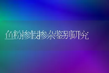 鱼粉掺假掺杂鉴别研究