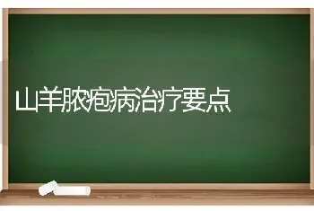 山羊脓疱病治疗要点