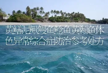 黄鳝泥鳅鳗鱼鲶鱼黄颡鱼体色异常综合症防治参考处方