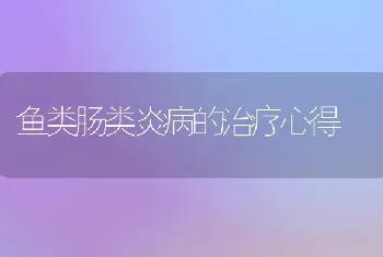 鱼类肠类炎病的治疗心得