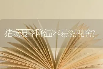 猪场夏季降温容易忽视啥?