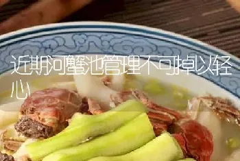 近期河蟹池管理不可掉以轻心