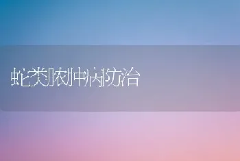 蛇类脓肿病防治