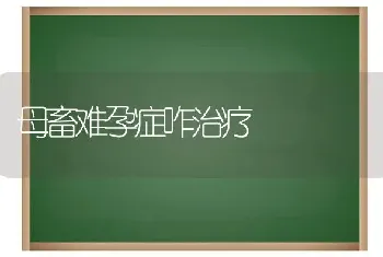 母畜难孕症咋治疗