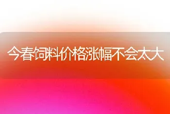 今春饲料价格涨幅不会太大