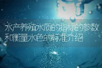 水产养殖水质的指标的参数和衡量水色的标准介绍