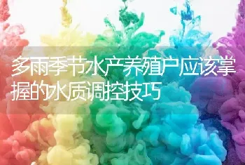 多雨季节水产养殖户应该掌握的水质调控技巧