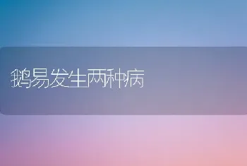 鹅易发生两种病