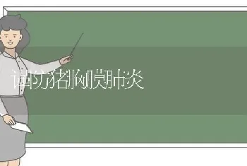 谨防猪胸膜肺炎