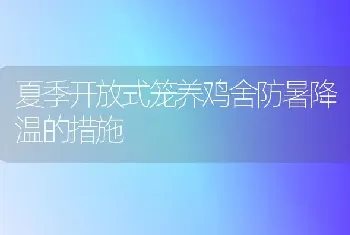 夏季开放式笼养鸡舍防暑降温的措施