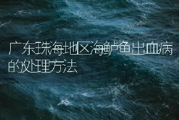 广东珠海地区海鲈鱼出血病的处理方法