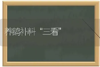 养鹅补料“三看”