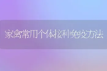 家禽常用个体接种免疫方法