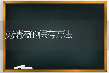 兔精液的保存方法