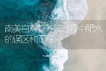 南美白对虾养殖过程中肥水的误区和正解