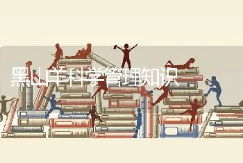 黑山羊科学管理知识