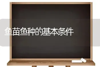 鱼苗鱼种的基本条件