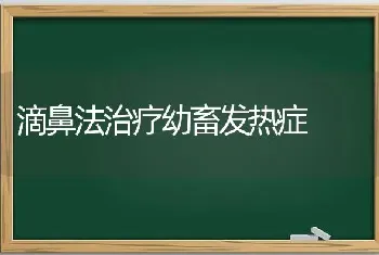 滴鼻法治疗幼畜发热症